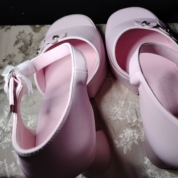 Dolls Kill | Sugar Thrillz | Power Play Peep Toe Heels | Pink | W Size 10 - Picture 3 of 12